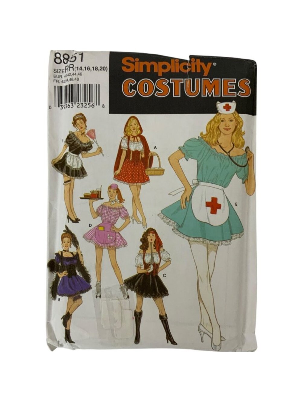 Simplicity 8851 Costume Sewing Pattern Womens 14-20 Nurse Red Riding Hood Maid